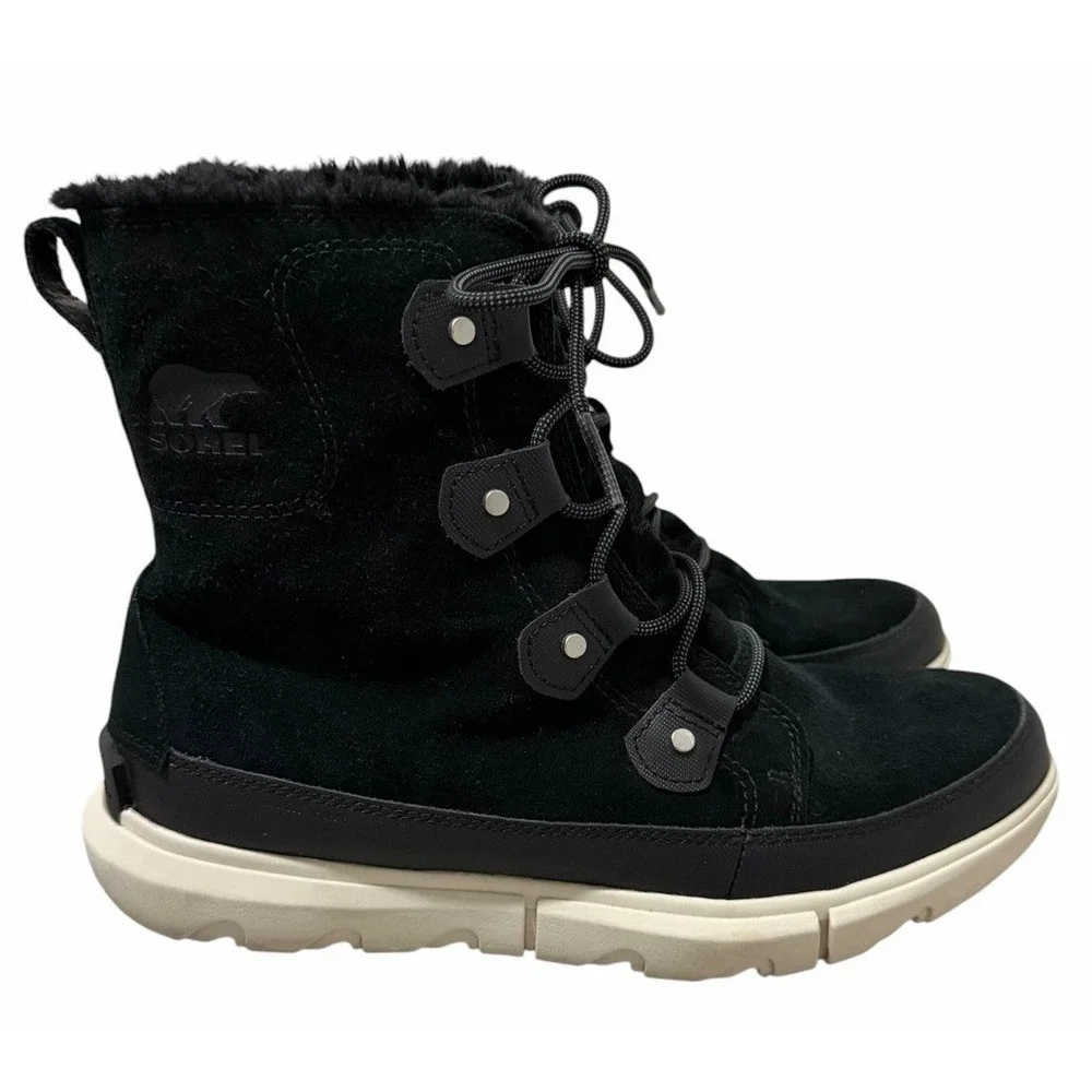 Sorel Explorer II Joan Waterproof Winter Boots Black Women's Size‎ 10